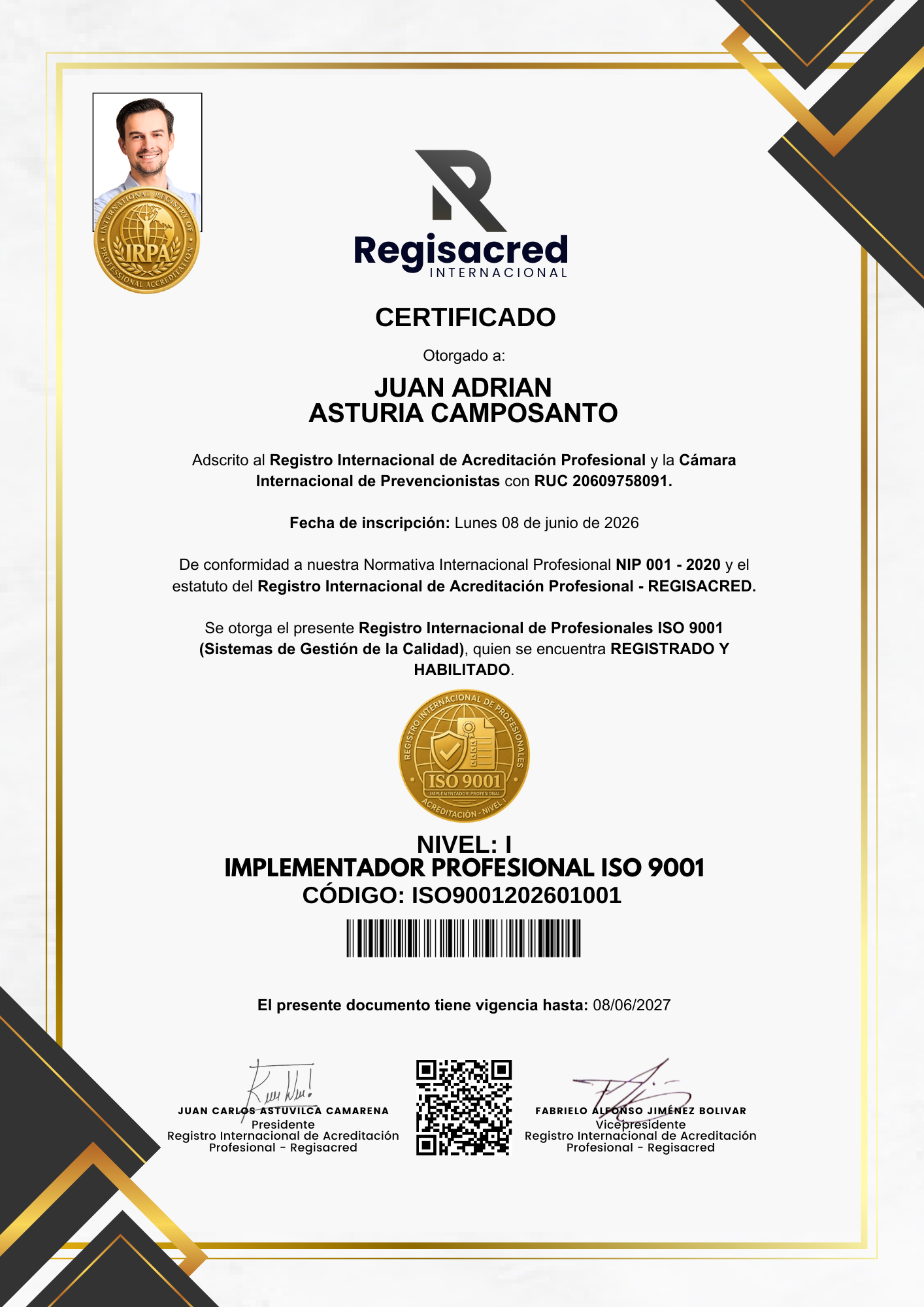 Certificado ISO 9001:2015