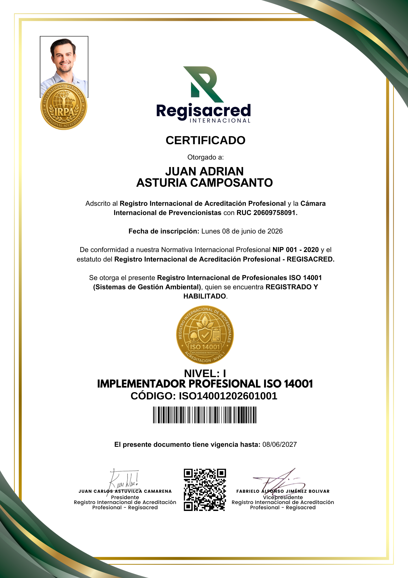 Certificado ISO 14001:2015